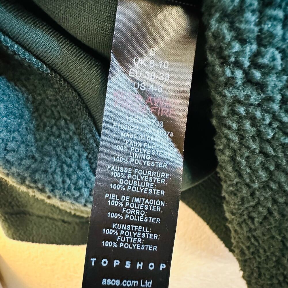 Topshop Sherpa Womens Hoodie 4-6 - Picture 4 of 4